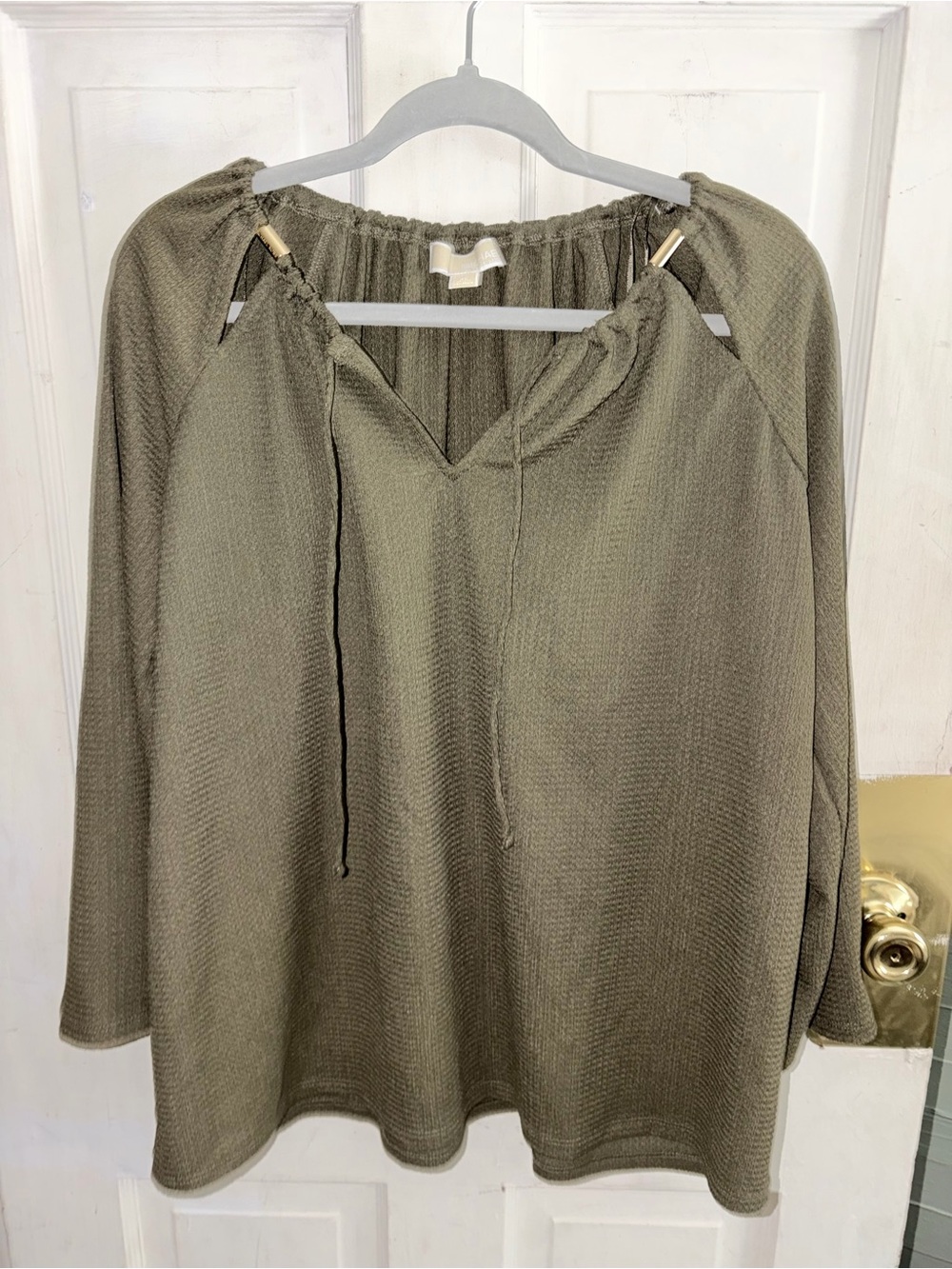 MICHAEL Michael Kors Olive Green Peasant Tunic